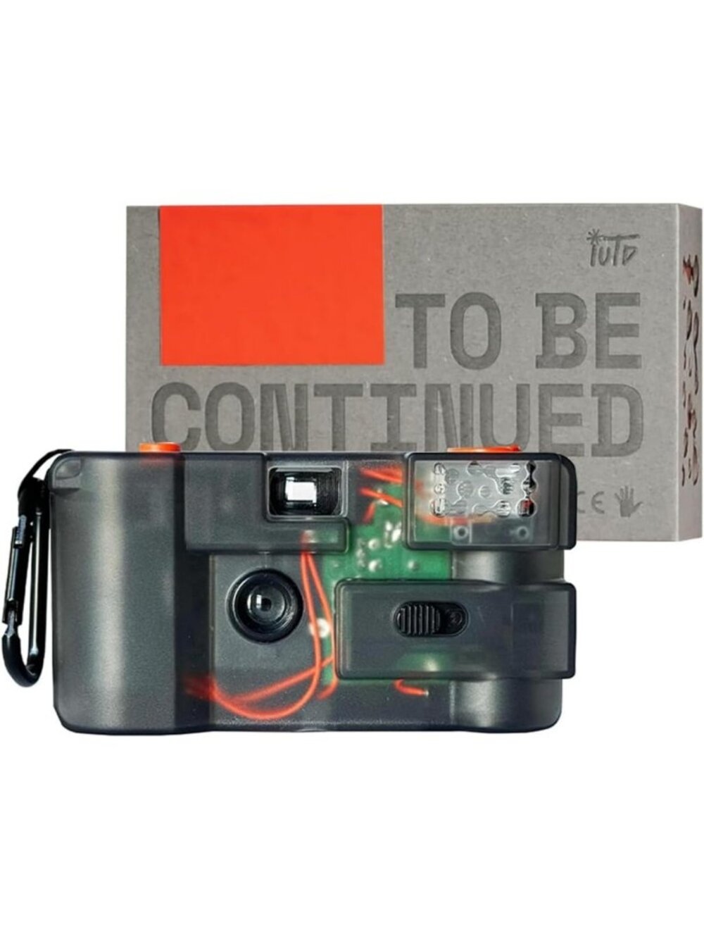 Reusable 35mm Film Camera - Transparent Design, 28mm Wide Lens, Analog, Built-in